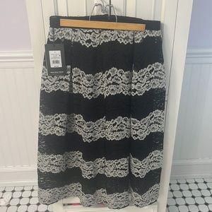 Black and White Lace Skirt